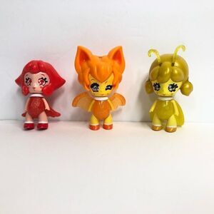 glimmers lot of 3 fairy light up figures toy red yellow orange 2.5 in kidcore